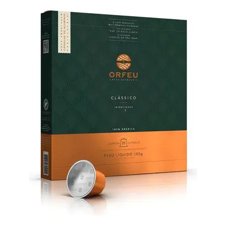 Cápsula Café Compatível Nespresso Orfeu Clássico 20 Unidades 100% Arábica