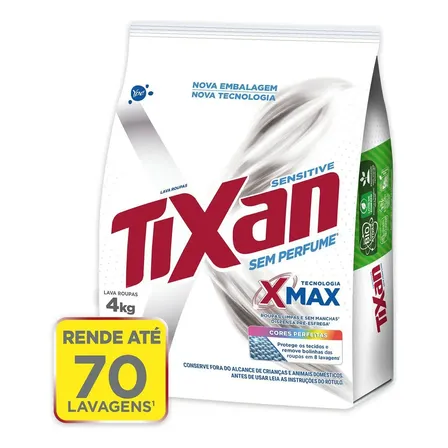 Lava Roupas Em Pó Sensitive Sachê 4kg Tixan Ypê