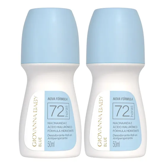 Desodorante 2 Uni Blue 50ml Giovanna Baby On 48h Rollon Azul