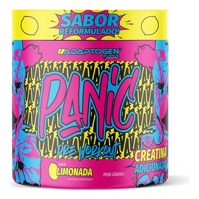 Suplemento Em Pó Adaptogen Science Panic Pré Treino Com Creatina Pote 150g Sabor Limonada