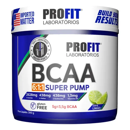 Bcaa 6:1:1 Em Pó Super Pump 300g - Profit Labs Sabor Limão