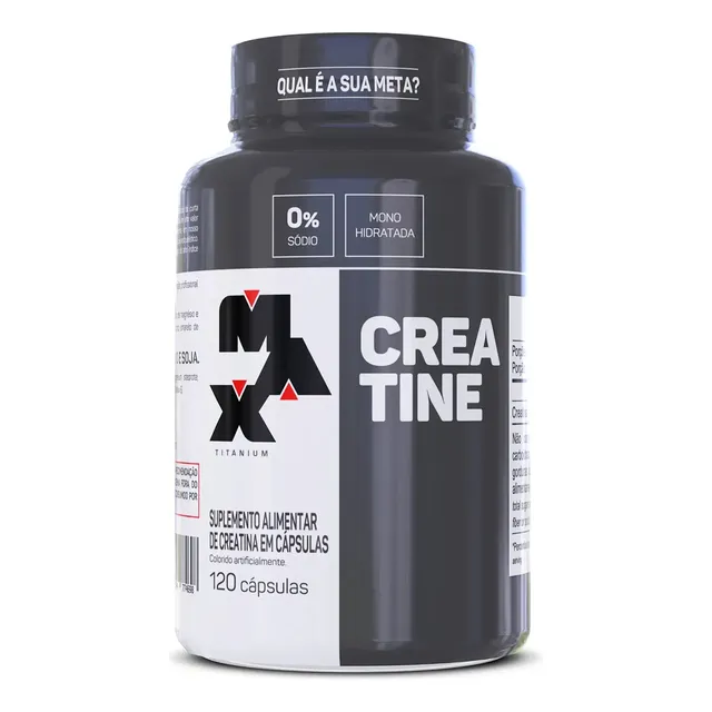 Creatina Monohidratada Em Capsulas Max Titanium Creatina Cápsulas 100% Pura Pote Com 120 Unidades