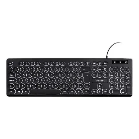 Teclado Chocolate Slim Led Branco Teclas Redondas Usb Tc200 Cor De Teclado Preto Idioma Português Brasil