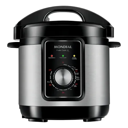 Panela De Pressão Elétrica Pratic Cook Pe-47-3l-i Mondial Frequência 60hz Preto 220v