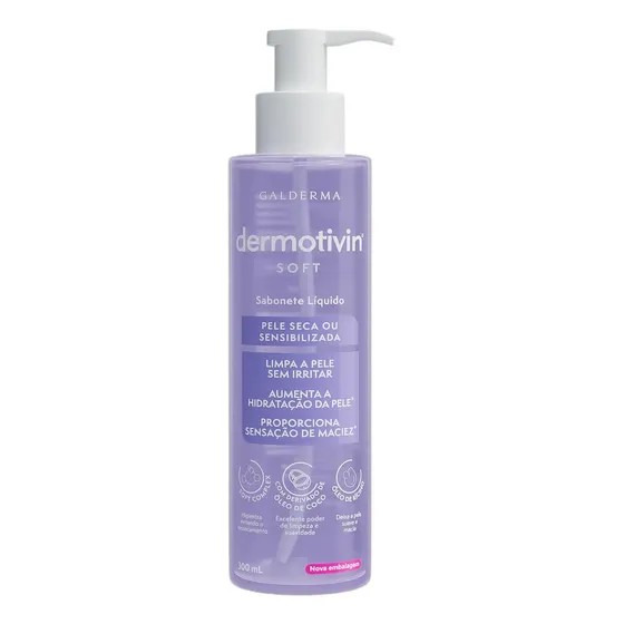 Sabonete Líquido Facial Pele Seca Dermotivin Soft 300ml