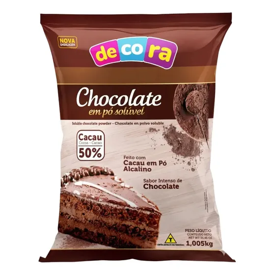 Chocolate Pó Solúvel 50%cacau Decora 1,005kg