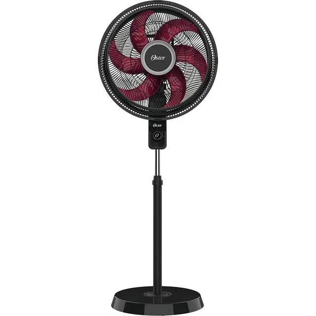 Ventilador De Coluna Power Fresh Ovtr881 Oster Estrutura Preto Pás Vermelho