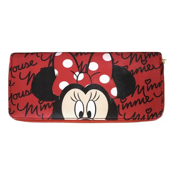 Carteira Feminina Minnie Mouse Vermelha com Zíper para Mulher