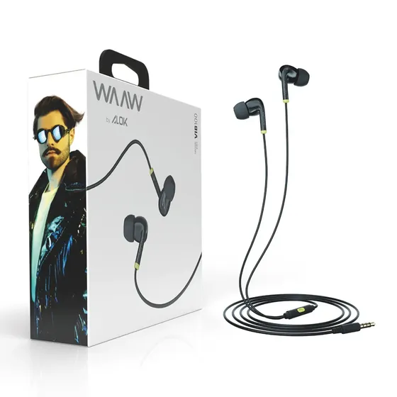 Fone De Ouvido Com Fio WAAW VIB 100EW In-ear Com Microfone