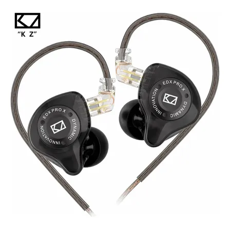 Fone De Ouvido In-ear Gamer Kz Edx Pro X Sem Microfone Preto