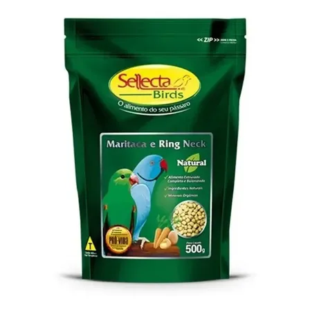 Maritaca E Ring Neck 500gr Sellecta Natural Ração Extrusada