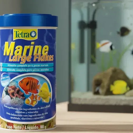 Ração P/ Peixes Marinhos Tetra Marine Large Flakes 80g
