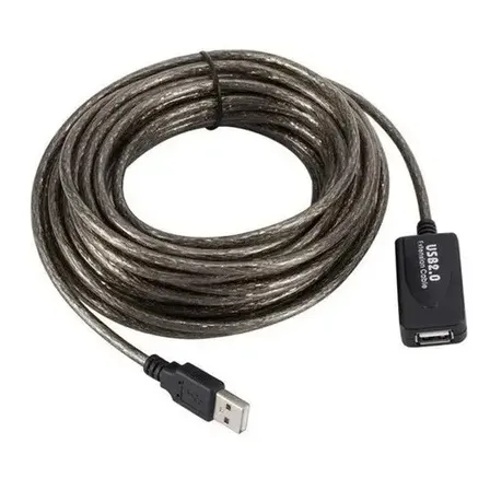 Cabo Extensor Usb 2.0 20 Metros Amplificado Repetidor Ativo Cor Preto