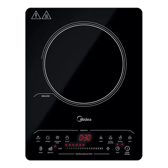 Cooktop De Indução Portátil 1 Boca Midea Cyad12 Preto