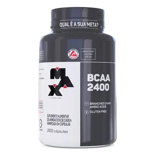 BCAA 2400 Max Titanium 200 Cápsulas Leucina Isoleucina Valina