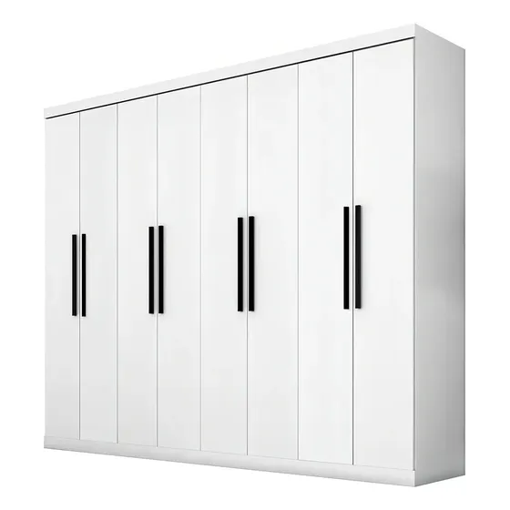 Guarda-roupa Araplac Mayara cor branco de mdp com 8 portas de dobradiças