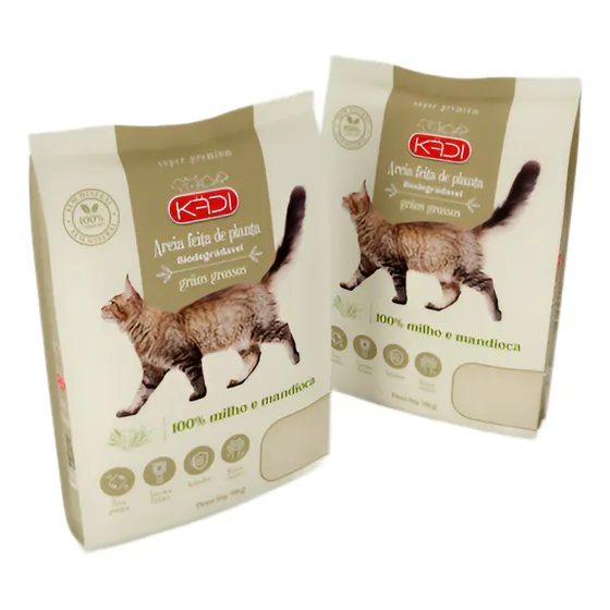 Kit 2un Areia Higiênica Gatos Grãos Mistos Kadi 4kg + Brinde