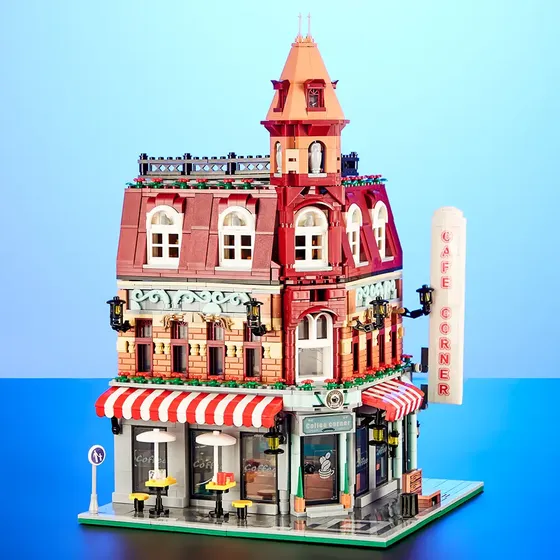 Blocos De Montar Café Miniatura Modelo Da Rua