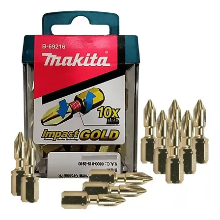 20 Bits Melhor Durável Phillips Ph2 Impact Gold Makita 2,5mm