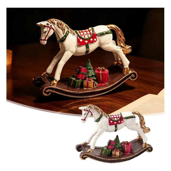 Caballo Balancín Resina Navidad Estante