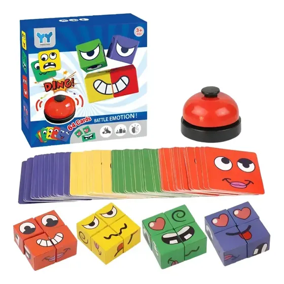 Jogo Cubos Caretas Com Sino Educativo Infantil