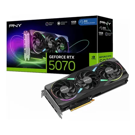 Placa De Video Pny Rtx 5070 Epic-x Rgb Oc 12gb Triple Fan
