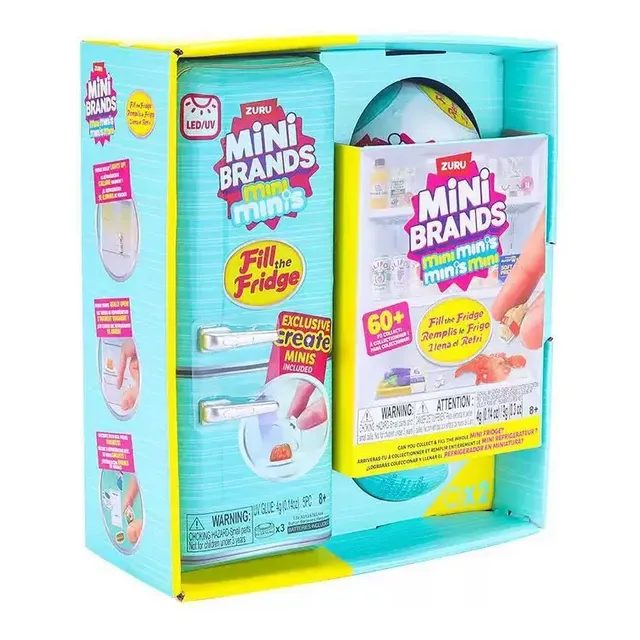 Geladeira Brinquedo Zuru Mini Brands Luz Uv 8+ Azul