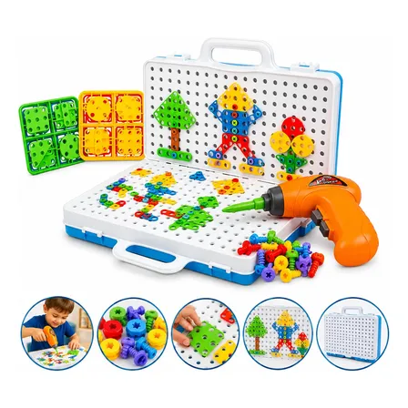 Kit Caixa Maleta Ferramentas Infantil Furadeira Acessórios