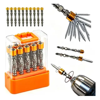 Kit 10 Bits Magnético Ponteira Philips Parafusadeira 65mm