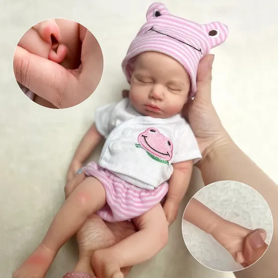 Loulou Silicone Bebe Reborn De 13 Polegadas Pode Abrir A Boc