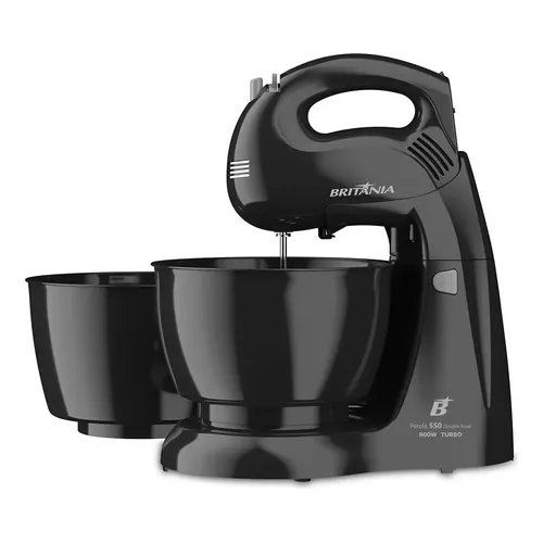 Batedeira Perola 550 Turbo Double Bowl Preta 500w Britânia Preto 0.5 220v