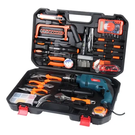 Kit Ferramentas Com Furadeira 500w Multimetro Multifunção
