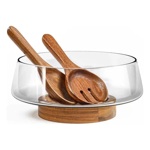 Xc Conjunto De Saladeira De Vidro Extra Grande, Tigelas De