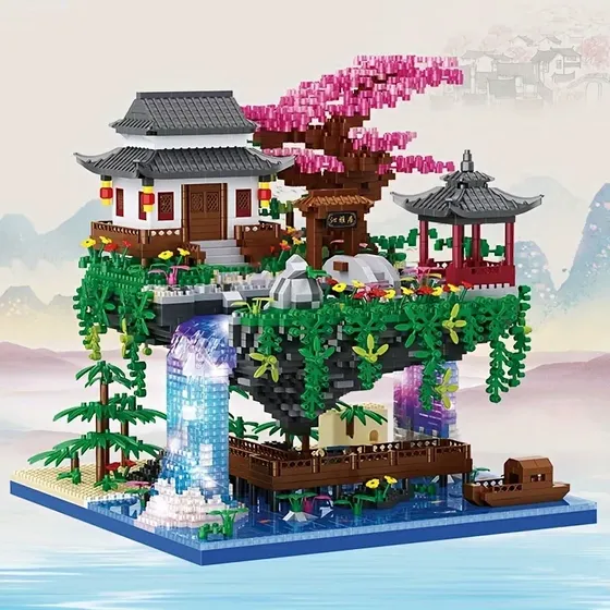 Conjunto De Blocos De Construção De Árvores De Bonsai De Cer