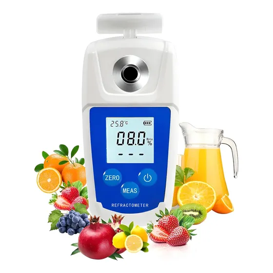 Refratométrico Medidor Digital Brix 0-55% 3 Em 1 Para Frutas