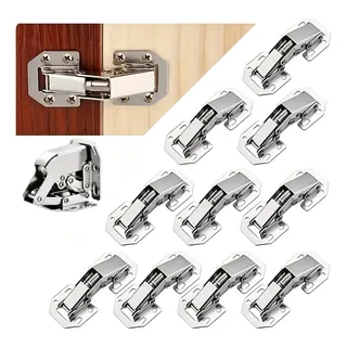 Kit 10 Dobradiças De Armário 90° Sem Perfuração 3 Polegadas 10
