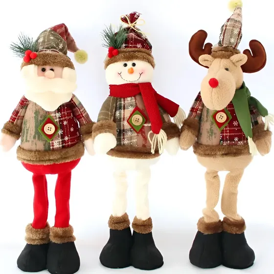 Conjunto De Bonecas De Pelúcia De Natal Para Decoração De Ca