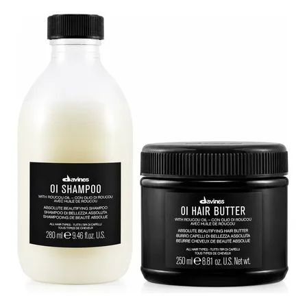Kit Davines Oi Shampoo 280ml + Máscara Hair Butter 250ml