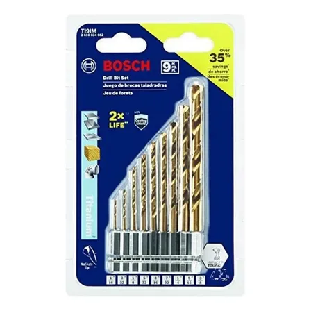 Conjunto De Brocas Bosch Ti9im De 9 Peças Revestido Com Nitr