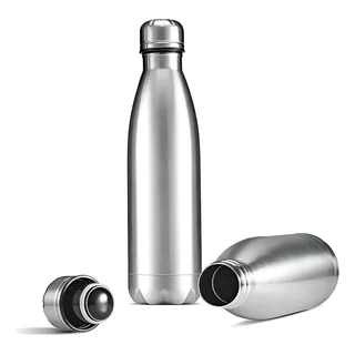 Garrafa Água Térmica Aço Inox Gelada Anti Vazamento 500ml Prateado