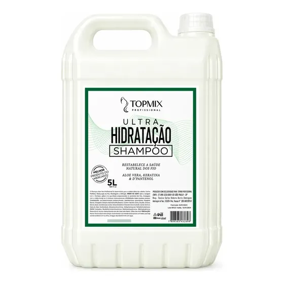 Shampoo Ultra Hidratante Aloe Vera Topmix 5l
