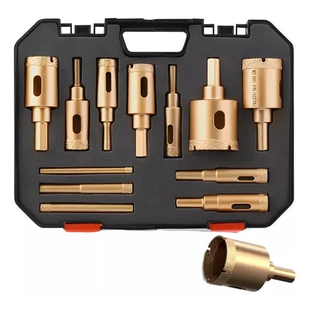 Kit 12 Broca Serra Copo Diamantada 6-35mm Vidro Ceramica