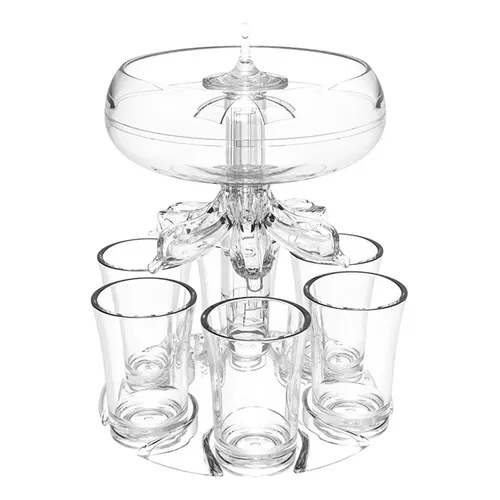Dispensador De Bebidas Para Festas Com Conjunto De 6 Copos - Transparent