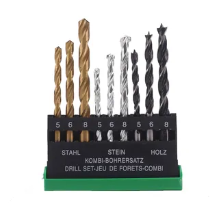 Jogo De Brocas 9 Pcs Metal Concreto Madeira Para Furadeira