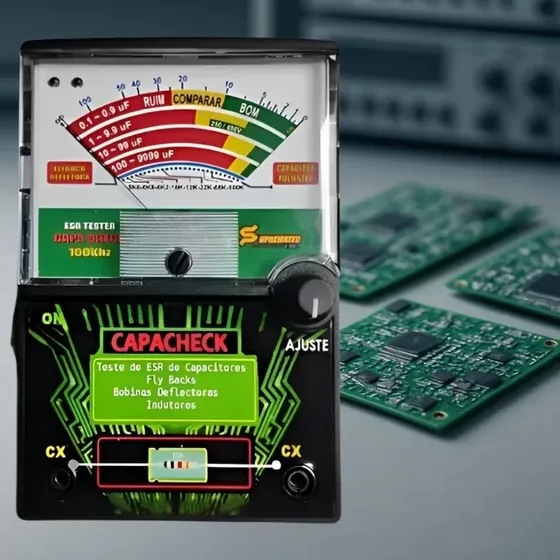 Capacheck Capamiter Teste Esr Capacitor 100khz 500mv Led Preta