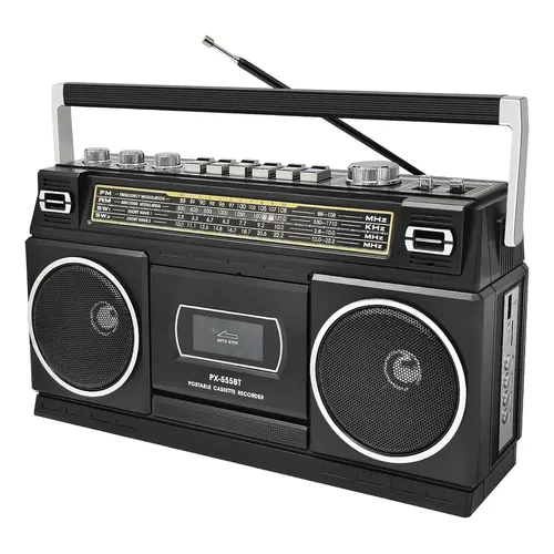 / Boombox Com Toca-fitas Ctdzled Bluetooth 24w Estéreo