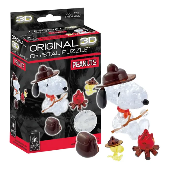 Quebra-cabeça De Cristal 3d Bepuzzled Peanuts Snoopy Campfir