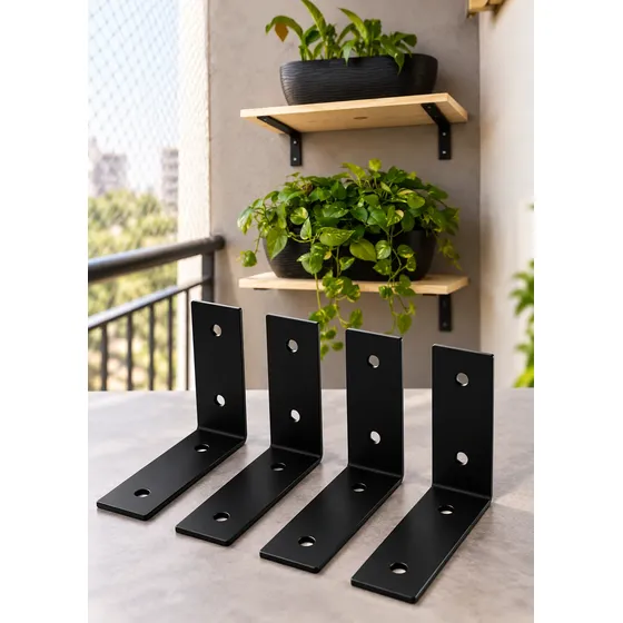 Combo 4 Mão Francesa Invertida Suporte Para Prateleira 15cm