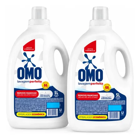 Kit 2 Sabão Líquido Omo Lavagem Perfeita 5l
