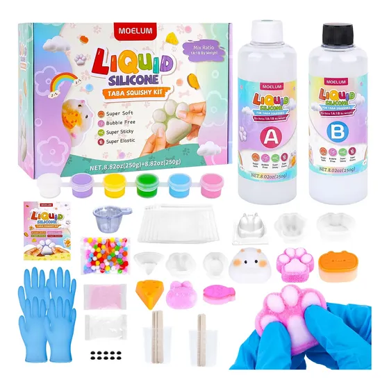 Kit Diy Taba Squishy Com 6 Moldes Para Artesanato Branco